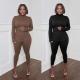 Fashion casual sexy high neck tight-fitting women's two-piece suit D80081