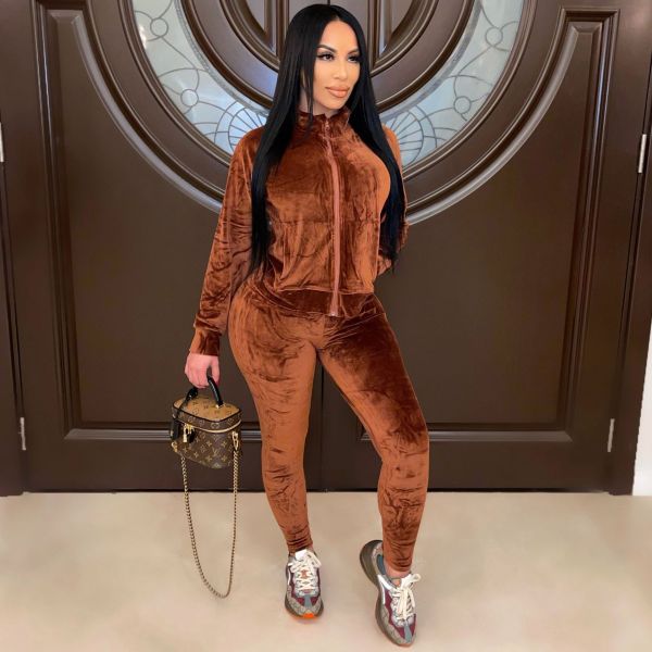 Women's clothing Korean cashmere sports and leisure basic two-piece suit L282