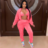 Women's winter warm two-sided plus velvet sexy three-piece suit L283