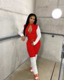 Autumn and winter European and American women's sexy casual stitching two-piece women's suit Y9090
