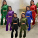 Korean velvet waist shrink sleeve flared pants suit XY88088