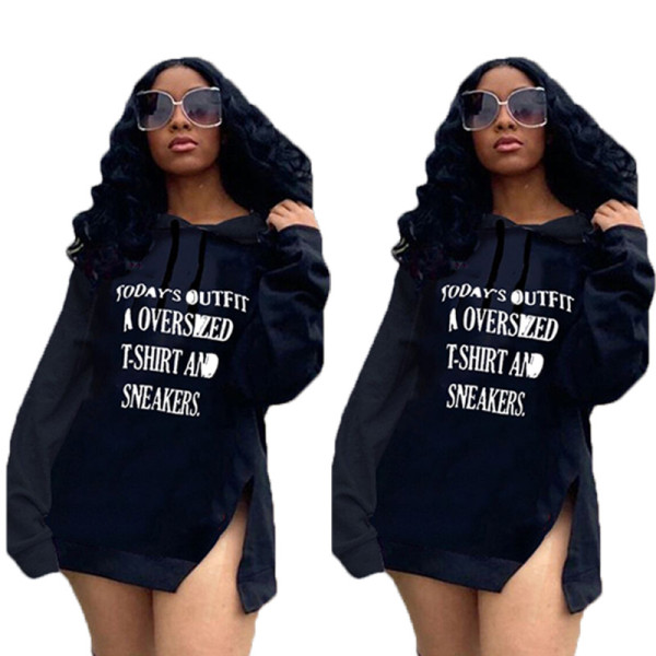 Autumn and winter women's fashion letter sweater loose dress Y8102