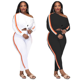 Plus size women's fashion women's round neck 5X plus size casual sexy suit TC100