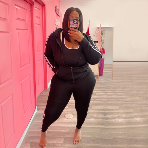 Fashion sports and leisure plus size two-piece set autumn and winter models YM226