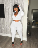 Plus size women's nightclub high neck thread embroidery letters zipper sports two-piece suit NY88047