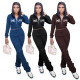 Women's letter embroidered casual sports two-piece suit Y9089
