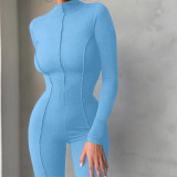 Autumn and winter base high-waist solid color casual sports jumpsuit Q21S997