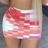 2021 autumn and winter cross-border women's new fashion halter neck lace halter sexy bag hip short skirt two-piece suit K21S08201