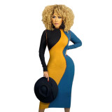 Women's Fall 2021 New Color Slim Dress X21DS617