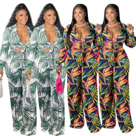 Plus size women's clothing autumn and winter new style bohemian sexy two-piece suit Q21S948