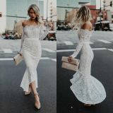 Eyelashes, lace, one-shoulder, mermaid dress, fashionable temperament dress S21Y5043