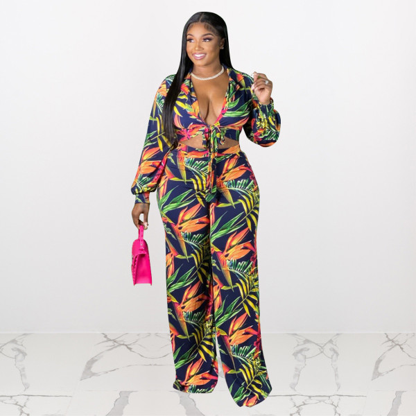 Plus size women's clothing autumn and winter new style bohemian sexy two-piece suit Q21S948