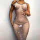 Women's 2021 autumn and winter new printed lace-up sexy body pattern sleeveless short dress Q21DS609