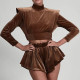 Women's 2021 autumn and winter new solid color casual round neck long-sleeved cropped cotton slim top X21TP623