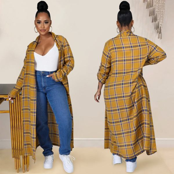 Fashion women's plaid cloak long sleeve long skirt women X5519