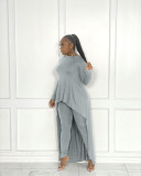 Women's solid color casual irregular two-piece suit JR3662