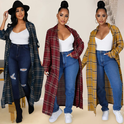 Fashion women's plaid cloak long sleeve long skirt women X5519
