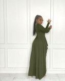 Women's solid color casual irregular two-piece suit JR3662