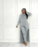 Women's solid color casual irregular two-piece suit JR3662