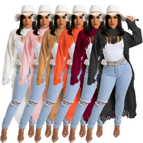 New Women's Long Fringed Sweater TS1188