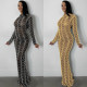 Fashion new sexy nightclub hot drilling mesh see-through long-sleeved dress X5351