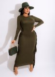 Sexy women's solid color fringed skirt Y461