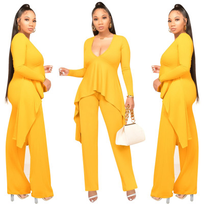 New sexy solid color fake two-piece jumpsuit YD8548