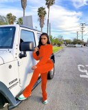 New style casual open waist split pile pants two-piece suit YD8544