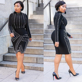 Sexy long sleeve slim dress nightclub VK2257