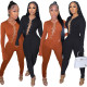 New sexy solid color metal chain jumpsuit YD8551