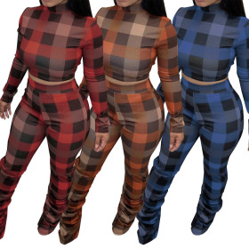 Women's temperament commuter striped high waist long sleeve literary French fashion casual suit F8103