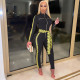 Women's sexy letter print strip stitching jumpsuit G0500