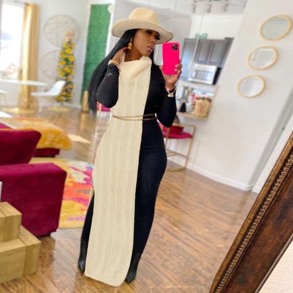 Sexy two-sided split twist sweater dress nightclub skirt MY073