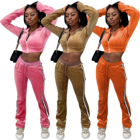 New fashion velvet leisure two-piece suit FE187