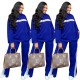 New urban casual loose solid color two-piece suit FE199