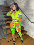 New fashion sexy slim positioning printing jumpsuit FE195