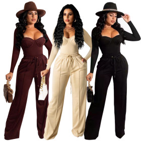 The new temperament casual solid color suit two-piece suit FE196