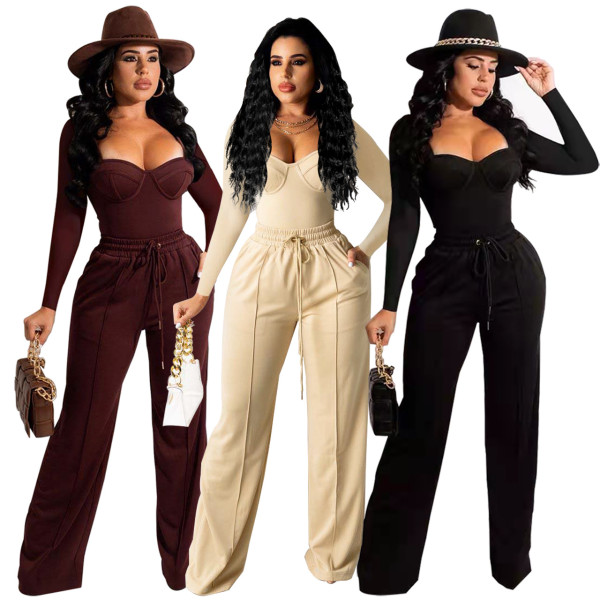 The new temperament casual solid color suit two-piece suit FE196
