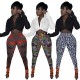 Women's new fashion sexy tight-fitting printing two-piece suit FE197