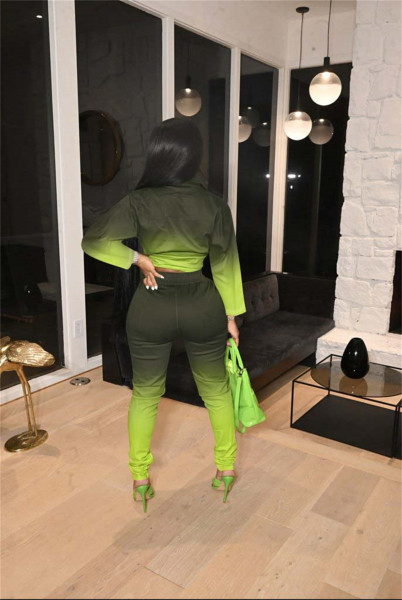 New fashion gradient color casual two-piece suit FE185