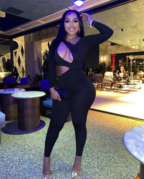 New sexy fashion solid color open waist jumpsuit FE177