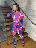 New fashion sexy slim positioning printing jumpsuit FE195