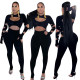 New sexy slim fit looped solid color jumpsuit FE191