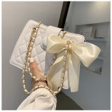 Autumn silk scarf bag female 2021 new trendy fashion rhombus chain bag texture single shoulder armpit bag messenger bag