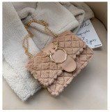 Net celebrity small bag female 2021 new fashion net celebrity chain bag lamb plush shoulder bag western-style messenger bag