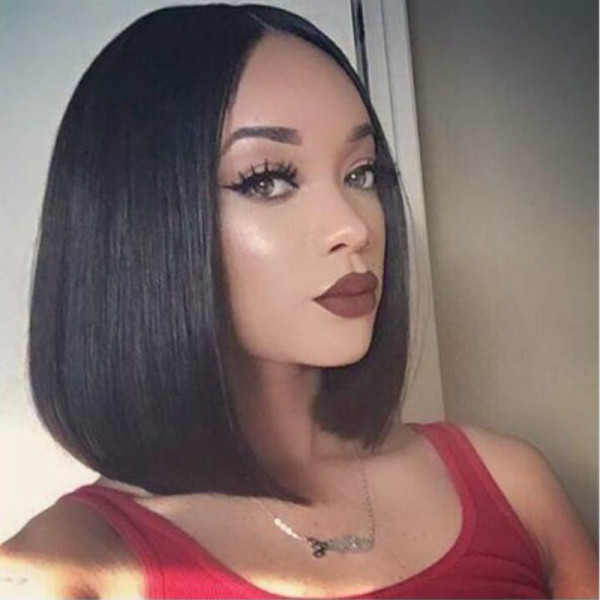 New product wig female mid-point bangs short straight hair short hair Bob wig chemical fiber headgear