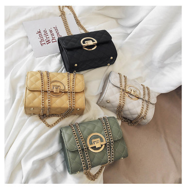 Lingge chain bag women's bag 2021 autumn and winter new fashion one-shoulder underarm bag net red texture diagonal bag