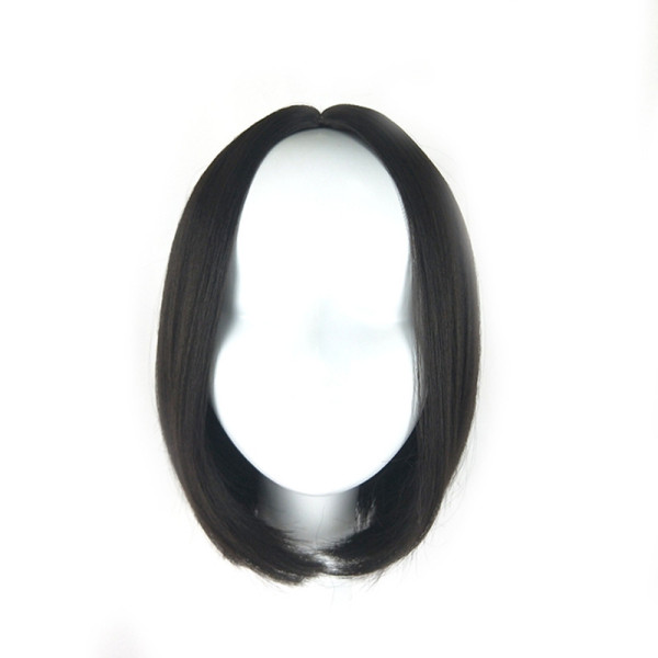 Wig female black short straight hair center point bobo wave head high temperature silk chemical fiber hair button net headgear