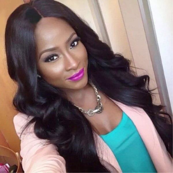 Wig female mid-point black big wavy long curly hair African chemical fiber full headgear