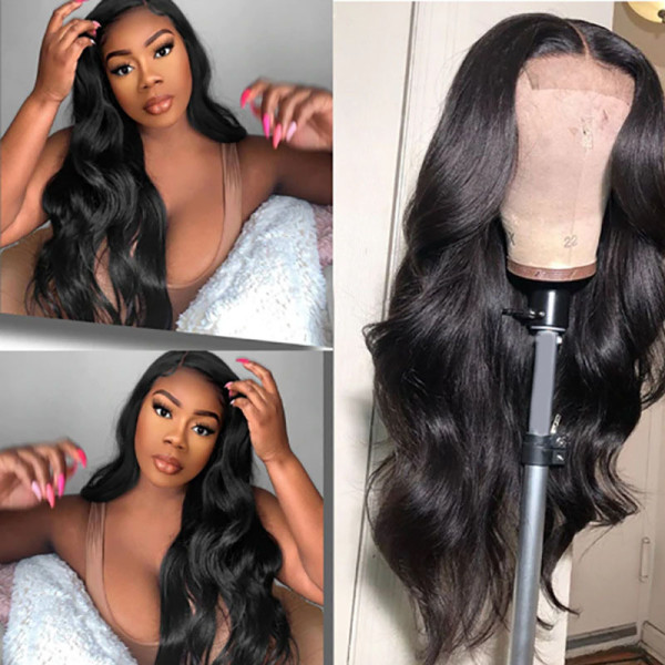 Wig female long curly hair big wavy mid-point dyed chemical fiber headgear